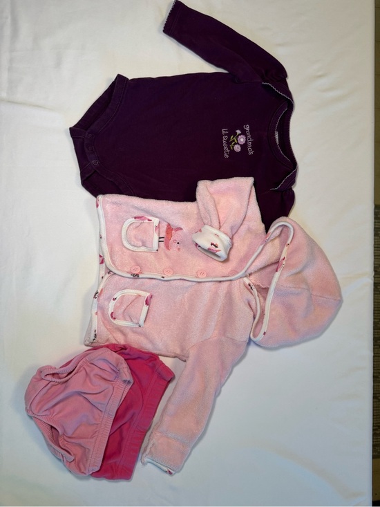 Gymboree Other - Carters ‘Grandma's Little Sweetie' Bodysuit/Pink Hooded Jacket Set/Diaper Cover